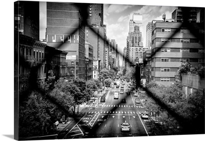 Black And White Manhattan Collection - Between The Mesh Of The Fence