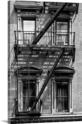 Black And White Manhattan Collection - Black Fire Escape Staircase