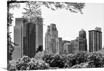 Black And White Manhattan Collection - Central Park Buildings