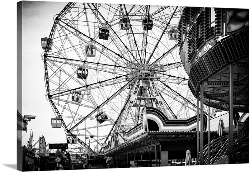 Black And White Manhattan Collection - The Wonder Wheel | Great Big Canvas