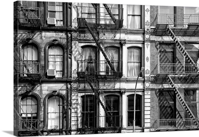 Black And White Manhattan Collection - Three Facades Of Buildings