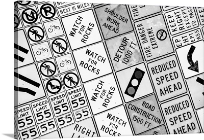 Black And White Nevada Collection - Traffic Signs