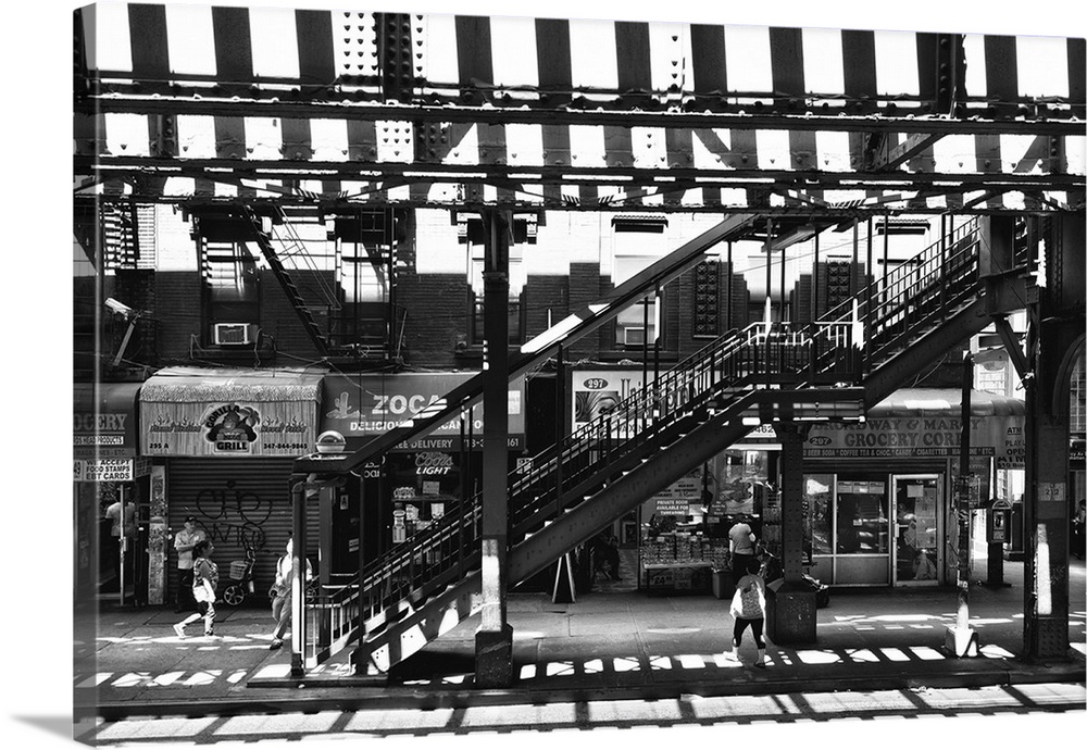 Fine art photo of the staircase leading down to the subway station in Brooklyn.
