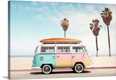 California Dreaming - VW Van on the Beach