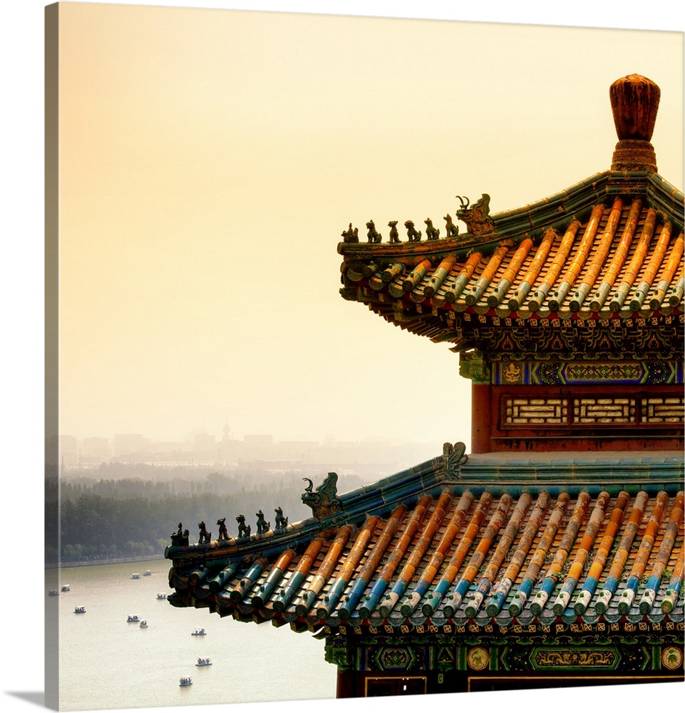Detail of Summer Palace at sunset, China 10MKm2 Collection.