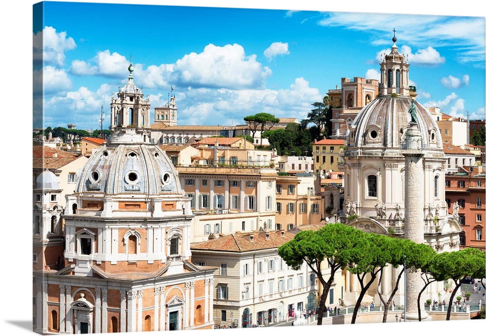 It's a beautiful view of the typical architecture of the city of Rome in Italy.