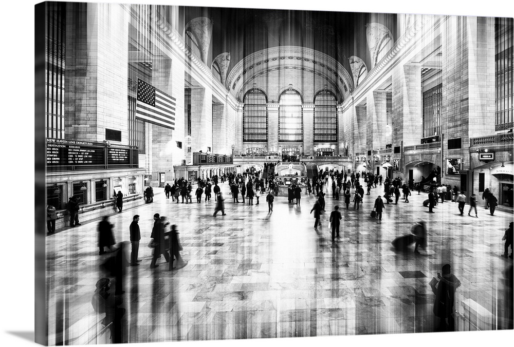 The interior of Grand Central Station, with a layered effect creating a feeling of movement.