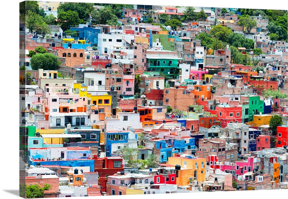 Colorful cityscape photograph of Guanajuato, Mexico. From the Viva Mexico Collection.
