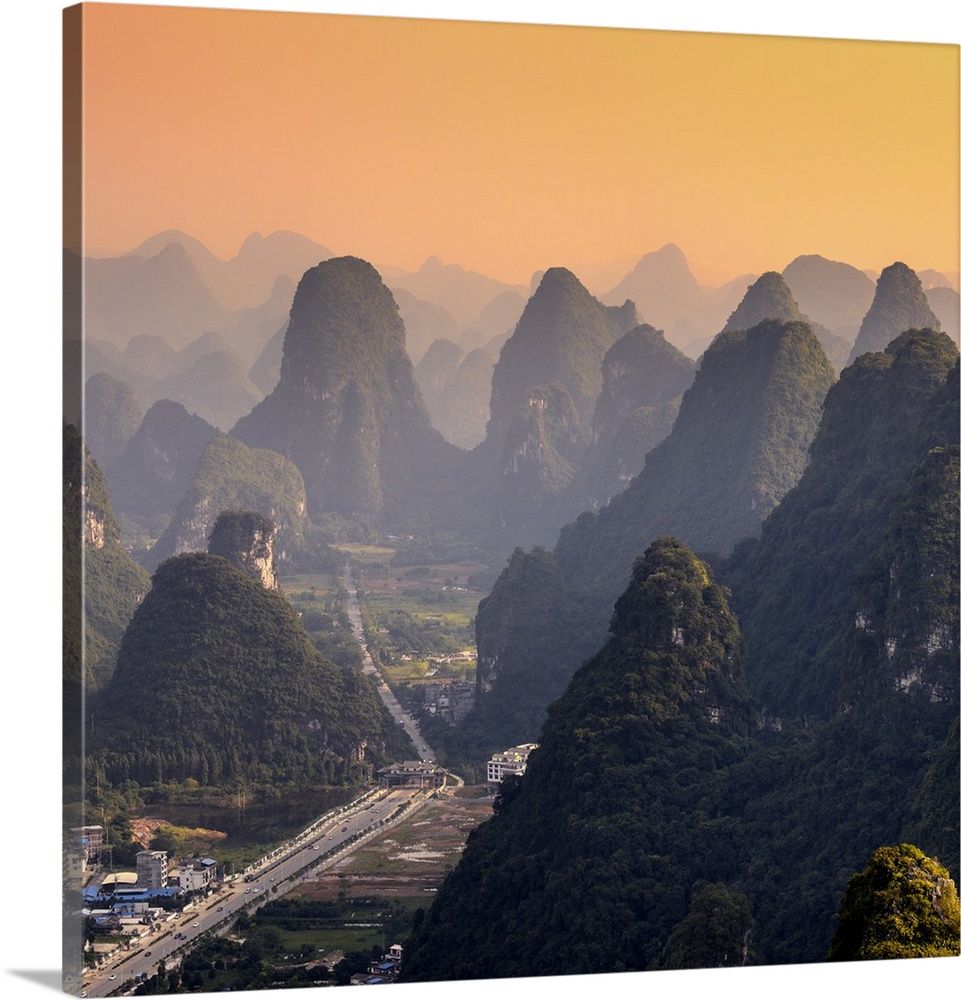 Karst Mountains at Sunset, Yangshuo, China 10MKm2 Collection.