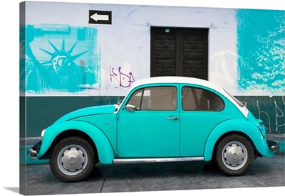 Light Blue VW Beetle Car and American Graffiti