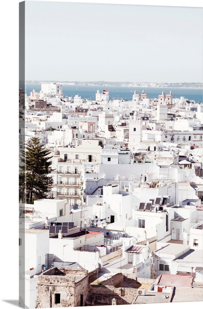 It's a view of the beautiful white city of Cadiz in Spain.