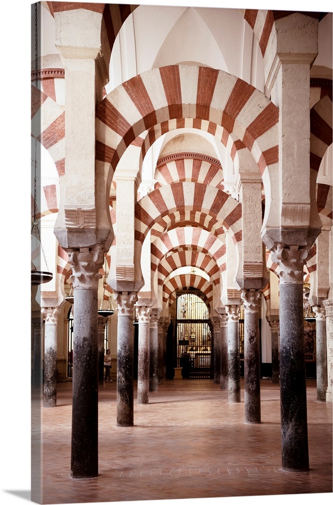 These are the columns inside the Mosque-Cathedral of Cordoba in Spain.