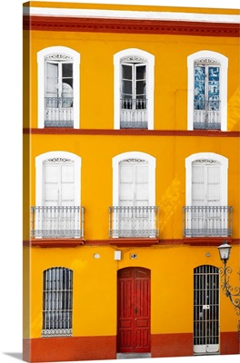 Made in Spain Collection - Orange Facade of Traditional Spanish Building