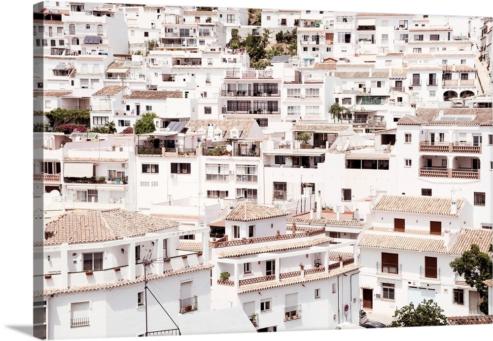 It's a view of the white buildings in the city of Mijas (Malaga) in Andalusia, Spain.