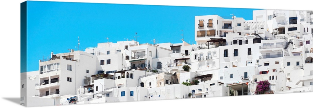 It's the white city of Mojacar in Spain, with all the white buildings.