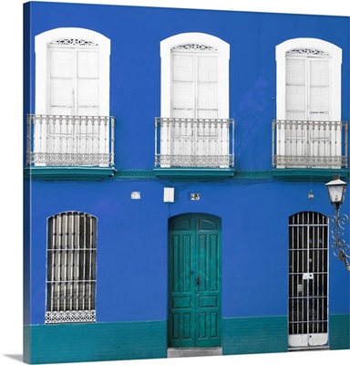 Made in Spain Square Collection - Blue Facade of Traditional Spanish Building