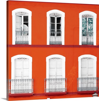 Made in Spain Square Collection - Orange Facade of Traditional Spanish Building