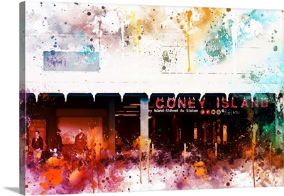 NYC Watercolor Collection - Coney Island Station