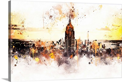 NYC Watercolor Collection - Sunset Skyline