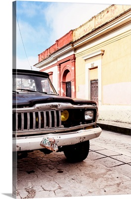 Old Black Jeep and Colorful Street III