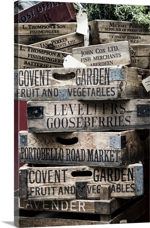 Old Wooden Market Crates, London Great Big Canvas