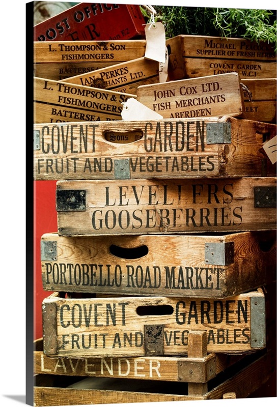 Old Wooden Market Crates, London Great Big Canvas