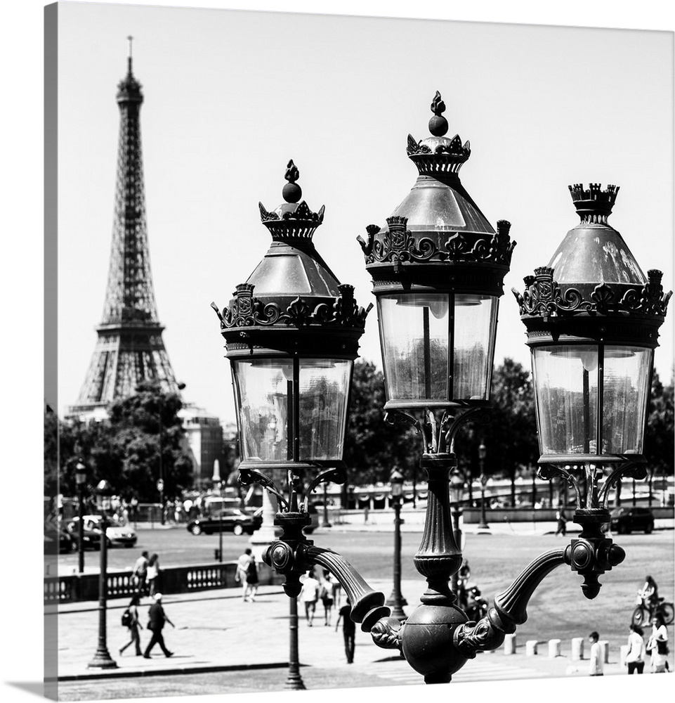 A photograph of an ornately decorated Parisian lamppost.