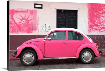 Pink VW Beetle Car and American Graffiti