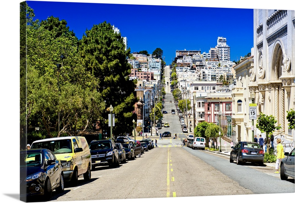 Fine art photograph of a road in San Francisco on a clear day.