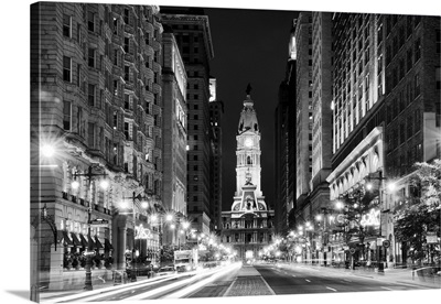 The City Hall and Avenue of the Arts by Night, Philadelphia