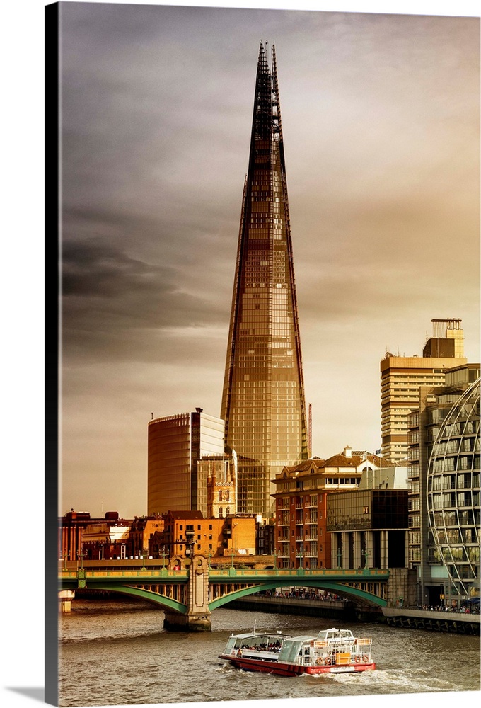 Fine art photo of the pyramid-like structure of the Shard in Southwark, London.