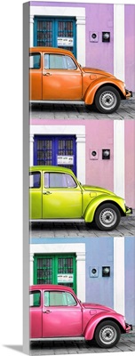Three VW Beetle Cars with Colors Street Wall XXV