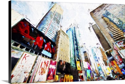 Times Square Buildings, Oil Painting Series