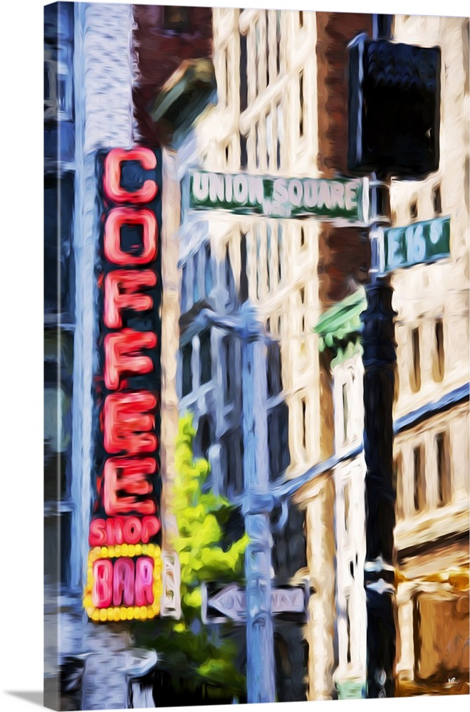 Photograph with a painterly effect of New York city.