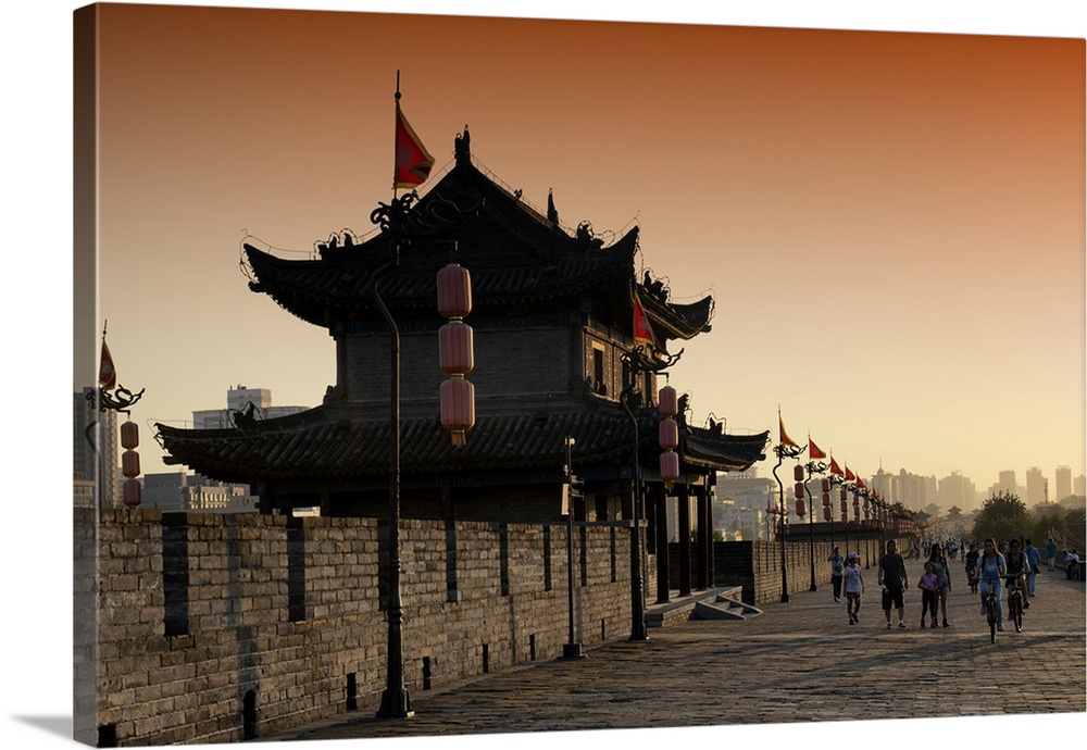 Walk on the City Walls at sunset, Xi'an City, China 10MKm2 Collection.