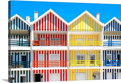 Welcome to Portugal Collection - Four Houses of Striped Colors