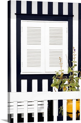 Welcome to Portugal Collection - House Facade with Navy Blue Stripes