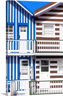 Welcome to Portugal Collection - Two Striped Facade Blue & Brown