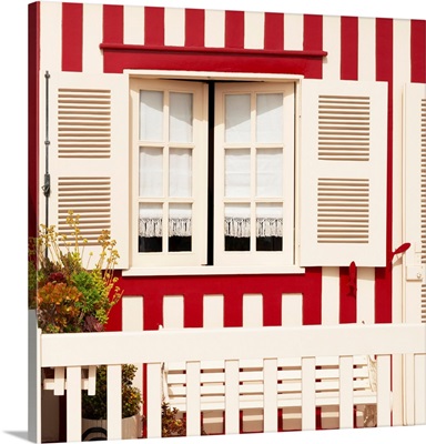 Welcome to Portugal Square Collection - Tradional Red Striped Window