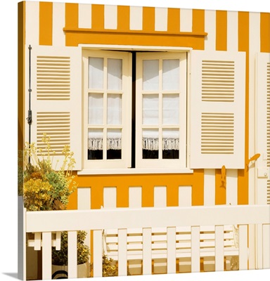 Welcome to Portugal Square Collection - Tradional Yellow Striped Window