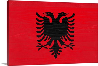 Wood Albania Flag, Flags Of The World Series