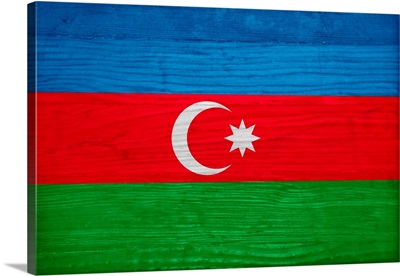 Wood Azerbaijan Flag, Flags Of The World Series