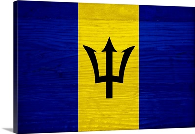 Wood Barbados Flag, Flags Of The World Series
