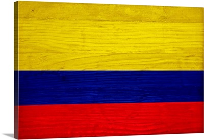 Wood Colombia Flag, Flags Of The World Series