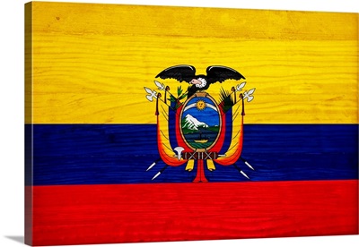Wood Ecuador Flag, Flags Of The World Series