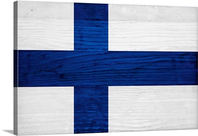 Wood Finland Flag, Flags Of The World Series