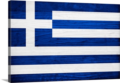 Wood Greece Flag, Flags Of The World Series