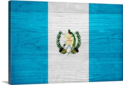 Wood Guatemala Flag, Flags Of The World Series
