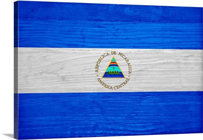 Wood Nicaragua Flag, Flags Of The World Series