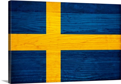 Wood Sweden Flag, Flags Of The World Series